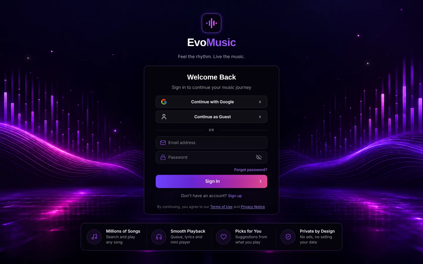 EvoMusic preview